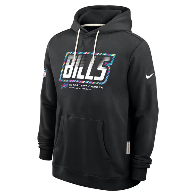 Men's Buffalo Bills Black 2026 Crucial Catch Sideline Standard Issue Dri-FIT Pullover Hoodie